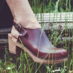 IDE Holz Clogs Sandale mit Absatz bordeaux braun – Bild 2