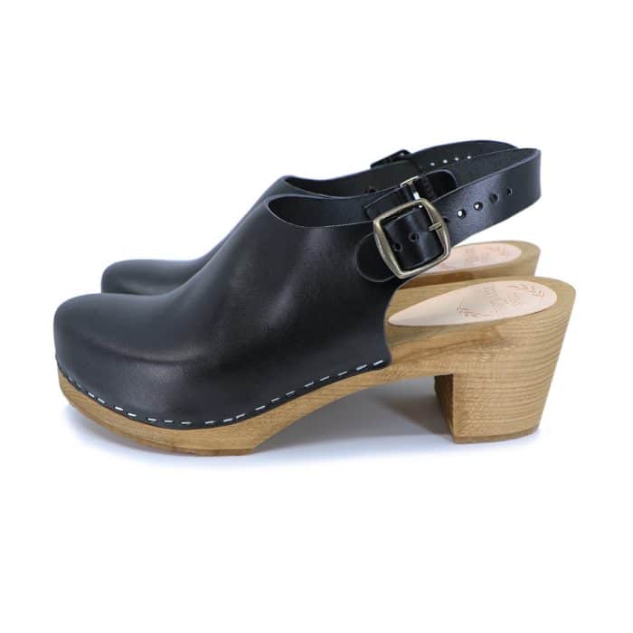 Ide_schwarz_A_klein IDE Holz Clogs Sandale mit Absatz onyx schwarz – Bild 1