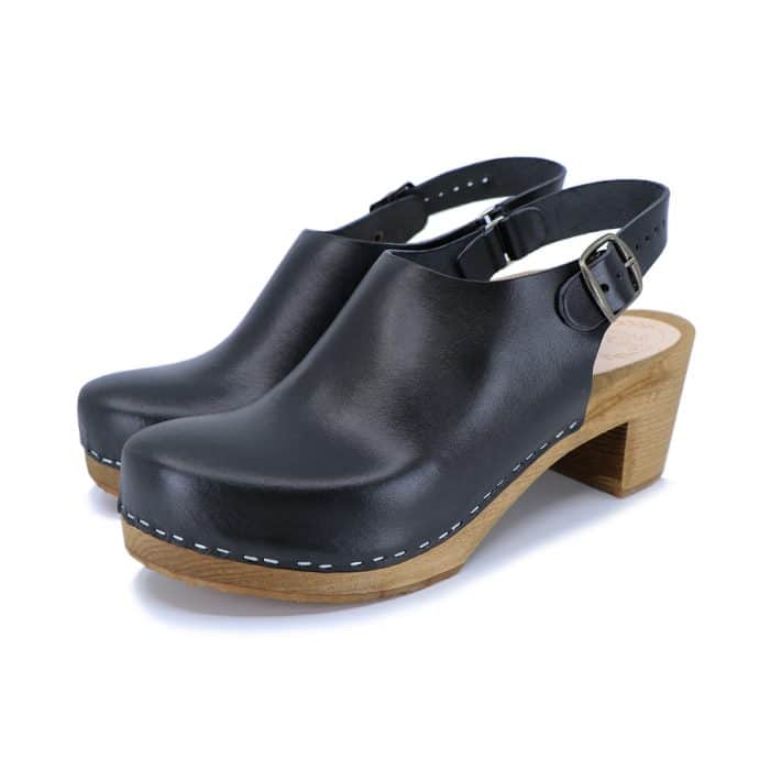 IDE Holz Clogs Sandale mit Absatz onyx schwarz – Bild 5