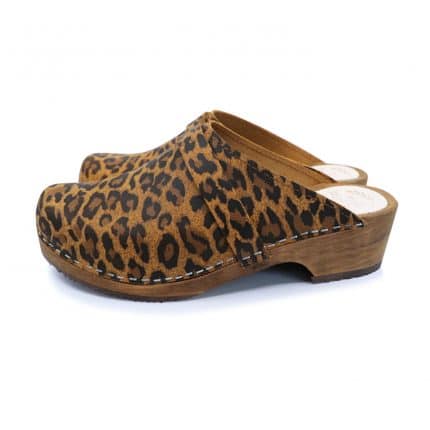 LYCKA Holz Clogs flach leo