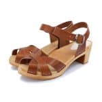 BLOMMA Holz Clogs Sandale mit Absatz cognac braun – Bild 2