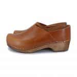 SNÖ Holz Clogs Sommer & Winter flach cognac