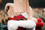 LYCKA Holz Clogs flach tartan karo mit dunkler Sohle – Bild 3