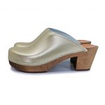 LIV Holz Clogs mit Absatz champagner golden