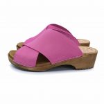 EVA Holz Clogs Sandale flach Fuchsia pink