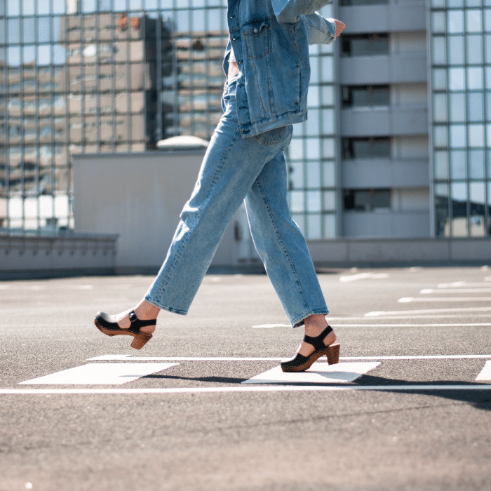 MAJKEN Holz Clogs Sandale mit Absatz onyx schwarz – Bild 3