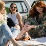 MAJKEN Holz Clogs Sandale mit Absatz cognac rose – Bild 3