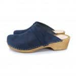 ALEX Holz Clogs flach dunkelblau – midnight