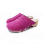 GUILIA Holz Clogs mit flexibler Sohle in Wildleder fuchsia pink mit Nieten – Bild 4