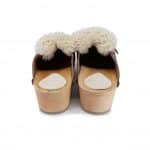 MONTAGNA Holz Clogs Flexible Sohle flach mit Fell Look – Bild 6