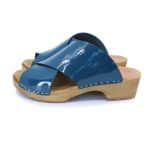 EVA Holz Clogs Sandale flach petrol blau