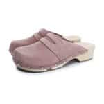 GUILIA Holz Clogs mit flexibler Sohle in Wildleder Rosa  pale-rose mit Nieten – Bild 2
