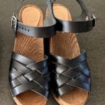 LÄRKA Holz Clogs Sandale mit Absatz blau