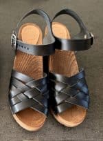 LÄRKA Holz Clogs Sandale mit Absatz blau