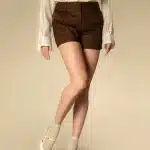 feiner Strumpf in Gold mit Rippe, kratztfrei