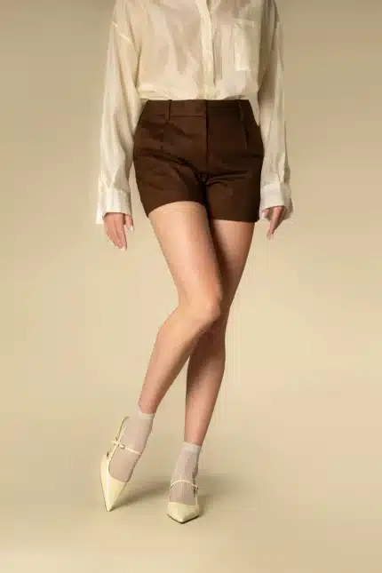 feiner Strumpf in Gold mit Rippe, kratztfrei