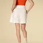 beige Socke mit Kontraststeifen in Orange oder bordeaux