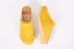 Lena Gelb Holz Clogs Veloursleder – Bild 2