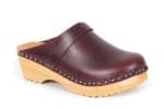 Anna bordeaux braun Holz Clogs vegetabil gegerbtes Leder – Bild 2