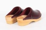 Anna bordeaux braun Holz Clogs vegetabil gegerbtes Leder – Bild 3