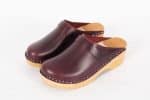 Anna bordeaux braun Holz Clogs vegetabil gegerbtes Leder – Bild 5