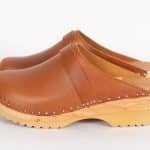 Anna cognac Holz Clogs vegetabil gegerbtes Leder