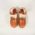 Jula Clogs Cognac – Damen Clog Sandalen aus Pull-Up Leder – Bild 4