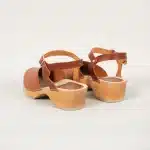 Jula Clogs Cognac – Damen Clog Sandalen aus Pull-Up Leder – Bild 3