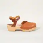 Jula Clogs Cognac – Damen Clog Sandalen aus Pull-Up Leder – Bild 2
