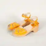 Mango Clog Sandalen Amber – Damen Holzclogs aus pflanzlich gegerbtem Leder