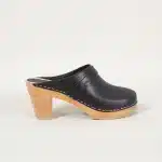 Fancy Clogs Schwarz – Damen Holzclogs aus Pull-Up Leder – Bild 2