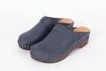 Lena Blau Holz Clogs Veloursleder – Bild 5