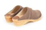 Lena Taupe Holz Clogs Veloursleder – Bild 3