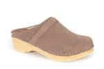 Lena Taupe Holz Clogs Veloursleder – Bild 2