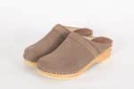 Lena Taupe Holz Clogs Veloursleder – Bild 6