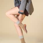 Isabella Damensocken – Trendiges Colourblock-Design mit Recycling-Wolle & Kaschmir