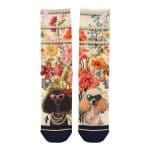 XPOOOS „Poodles“ Damensocken – Verspielte Socken mit Pudel- & Blumen-Print